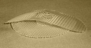 Synthetic surgical hernia mesh