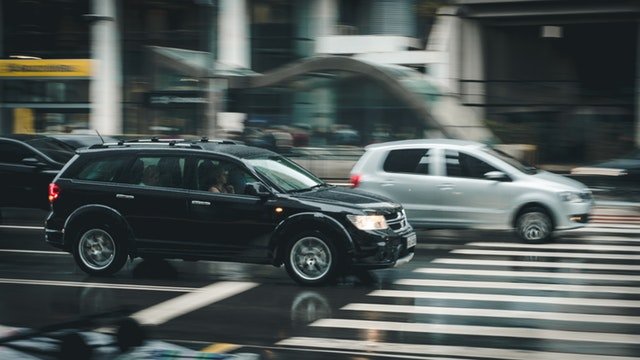 Car Speeding Through Intersection