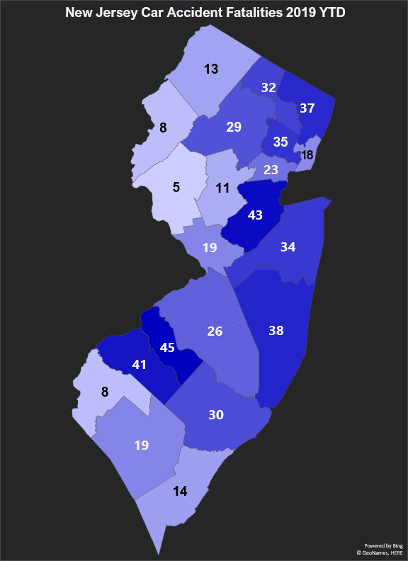 map new jersey car accident fatalities 2019 ytd