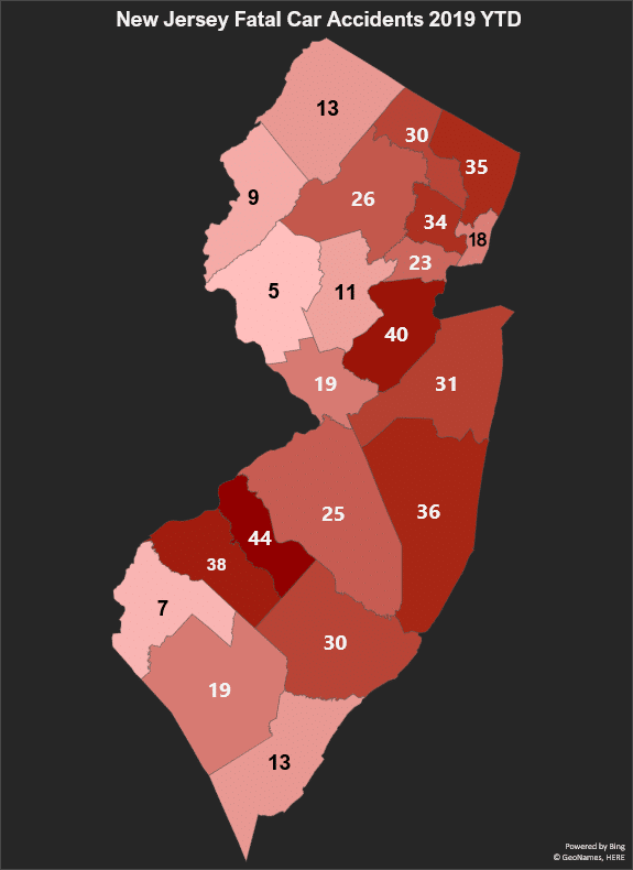 map new jersey fatal car accidents 2019 YTD
